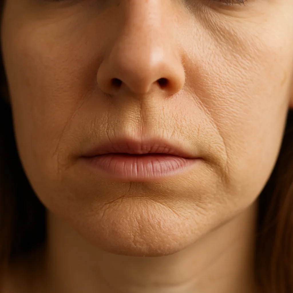 Foundation Clings Around Mouth