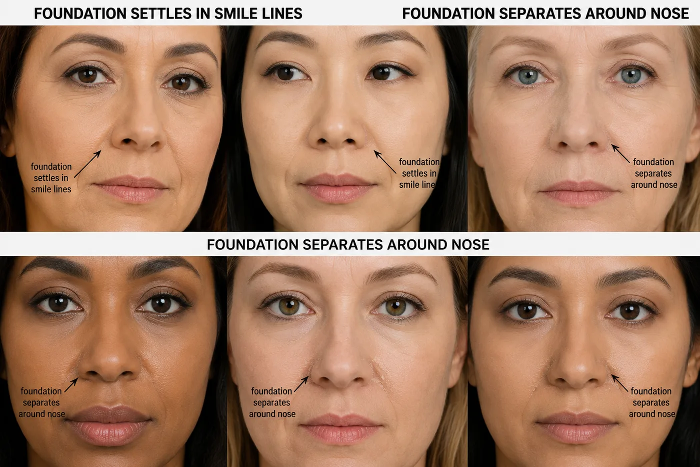 Foundation Settles in Smile Lines