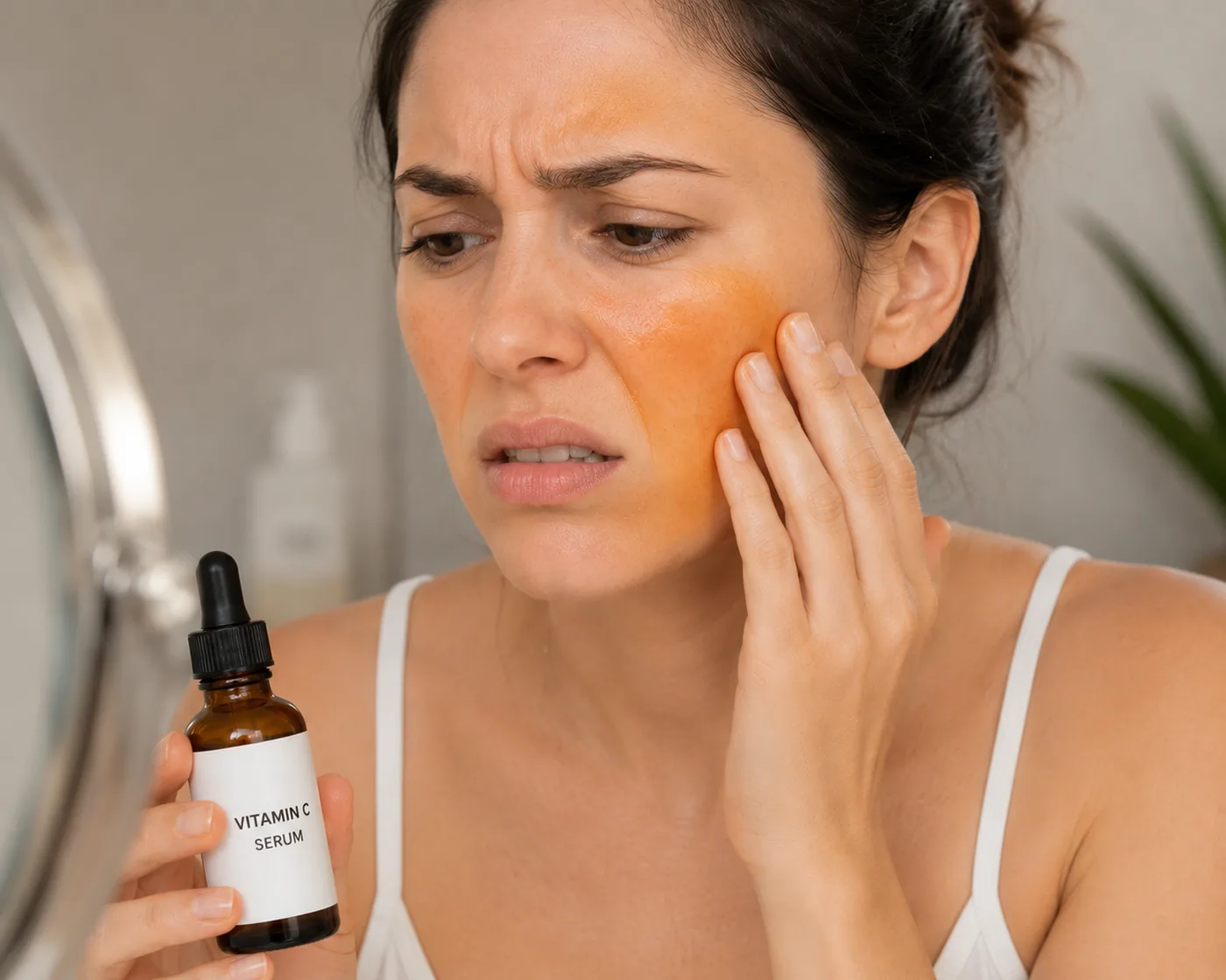 Vitamin C Turns Orange on Skin